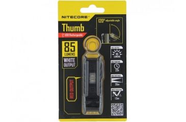 Image of Nitecore Thumb Tiltable LED Worklight - 85 Lumens - USB Rechargeable, Black, NITECORE-THUMB