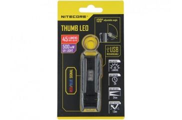 Image of Nitecore Thumb UV Tiltable LED Worklight - 365nm - USB Rechargeable, Black, NITECORE-THUMB-UV