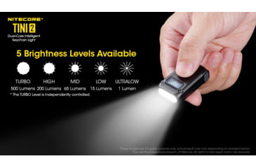 Image of Nitecore TINI 2 500 Lumen Rechargeable Keychain Flashlight, Gray, 6952506406371