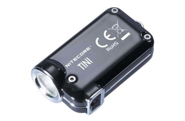 Image of Nitecore TINI SS 1 x Li-ion Battery Pack CREE XP-G2 S3 LED Rechargeable Keychain Flashlight, 380 Lumens, Jet Black, TINI-SS-BLACK