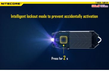 Image of Nitecore Tube Rechargeable UV LED USB Rechargeable Keylight, Black NITECORE-TUBE-UV