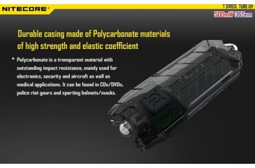 Image of Nitecore Tube Rechargeable UV LED USB Rechargeable Keylight, Black NITECORE-TUBE-UV