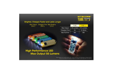 Image of Nitecore TUBE v2.0 55 Lumen USB Rechargeable Keychain Flashlight, Azure, 6952506405428
