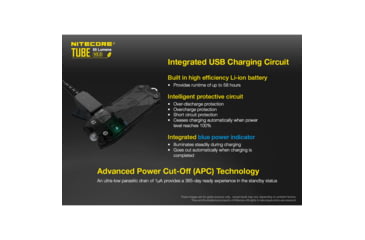 Image of Nitecore TUBE v2.0 55 Lumen USB Rechargeable Keychain Flashlight, Azure, 6952506405428