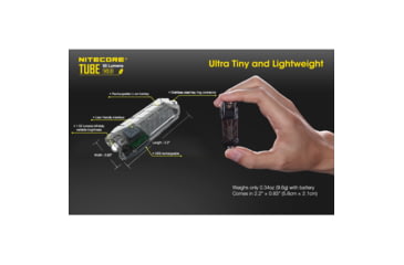 Image of Nitecore TUBE v2.0 55 Lumen USB Rechargeable Keychain Flashlight, Azure, 6952506405428
