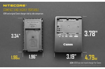 Image of Nitecore UCN1 Canon Camera Battery Charger for LP-E6, LP-E6N and LP-E8 Batteries, Black, 6952506491797