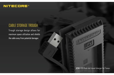 Image of Nitecore UCN1 Canon Camera Battery Charger for LP-E6, LP-E6N and LP-E8 Batteries, Black, 6952506491797