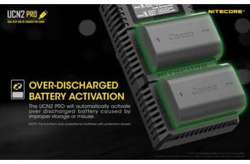 Image of Nitecore UCN2 Pro Dual-Slot Fast Digital USB Charger for Canon LP-E6N Camera Batteries, Black, 6952506492855