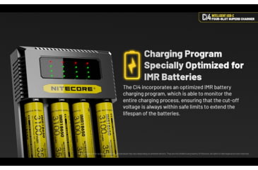 Image of Nitecore Universal Battery Charger, Ci4, Four-Slot, Black, 6952506495368