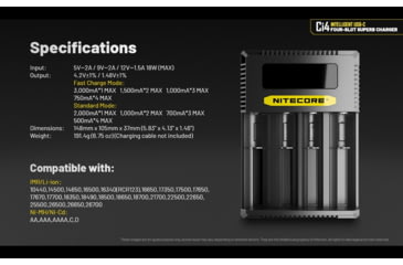 Image of Nitecore Universal Battery Charger, Ci4, Four-Slot, Black, 6952506495368