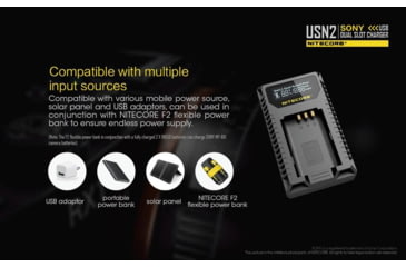 Image of Nitecore USN2 Sony Camera Battery Charger for NP-BX1 Batteries, Black, 6952506492626