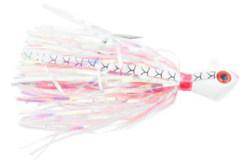 Image of No Alibi Alien Jig Inshore Series, Style AJPP, Pearl Red Skirt, 1/2 oz Chartreuse Head, NA-AJPP-1/2