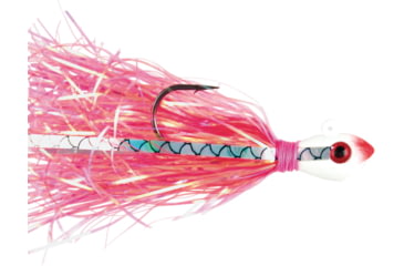 Image of No Alibi Alien Jig Inshore Series, Style AJPP, Pearl Red Skirt, 3/8 oz Transparent Head, NA-AJPP-3/8