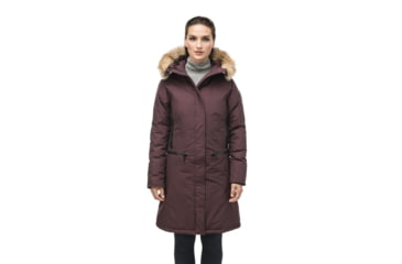 Image of Nobis Alissa Midi Fitted Parka - Womens, Burgundy, Extra Small, ALISSA-CY BURGUNDY-XS