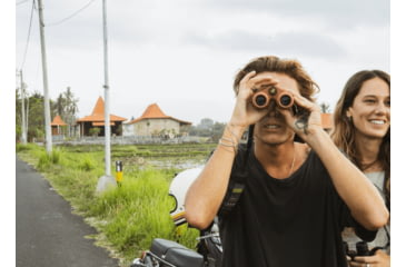 Image of Nocs Provisions Standard Issue 8x25mm Roof Prism Waterproof Binoculars, Rugged, Poppy Orange, NOC-STD-ORG