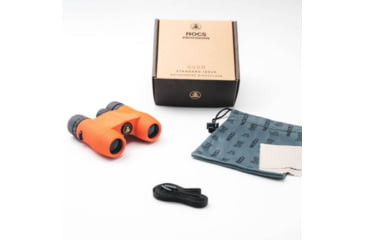 Image of Nocs Provisions Standard Issue 8x25mm Roof Prism Waterproof Binoculars, Rugged, Poppy Orange, NOC-STD-ORG