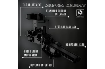 Image of Nocturn Industries Alpha Night Vision Helmet Mount, Black, ALPHA-MOUNT-BLK
