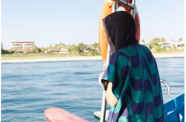 Image of Nomadix Changing Poncho, Copacabana Navy Teal, Medium/Large, CP-COPA-102