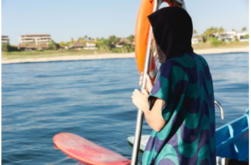 Image of Nomadix Changing Poncho, Copacabana Navy Teal, Medium/Large, CP-COPA-102