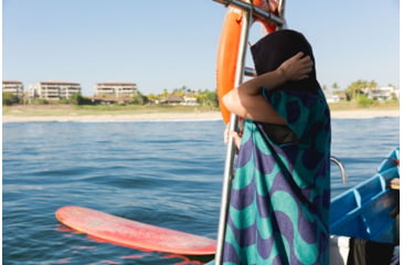 Image of Nomadix Changing Poncho, Copacabana Navy Teal, Medium/Large, CP-COPA-102