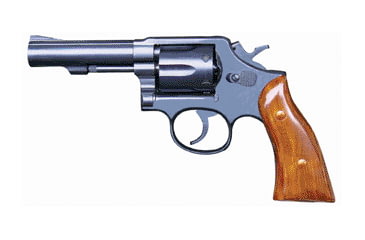 Image of Norinco NP-50 Revolver, .38 Special, 4in barrel, blued finish steel frame, smooth wood grip, revolving chamber, blade front, notch rear, 6 round cylinder, NO-NP-50-.38 SP-4-1-FRRMPG