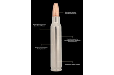 Image of Norma .223 Remington 64 Grain Bonded Solid Base Nickel Plated Brass Cased Centerfire Rifle Ammo, 20 Rounds, 223640020