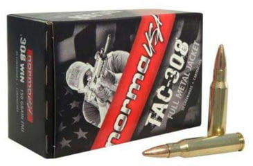 Image of Norma .308 Winchester 147gr FMJ Brass Cased Centerfire Rifle Ammo, 50 Rounds, 2422027