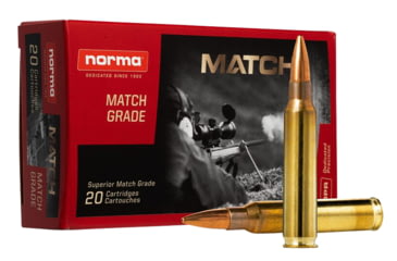 Image of Norma Golden Target .223 REM 77 Grain Boat Tail Hollow Point Brass Cased Rifle Ammo, 20 Rounds, 2423552