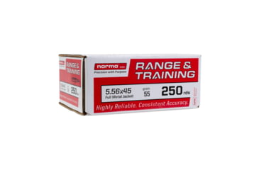 Image of Norma Ammunition Norma Range &amp; Training Rifle Ammunition 5.56X45 NATO 55gr FMJ 3250 fps 250/rd, 701703514