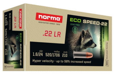 Image of Norma ECO Speed .22 Long Rifle 25gr Brass Cased Centerfire Rimfire Ammo, 50 Rounds, 2414038