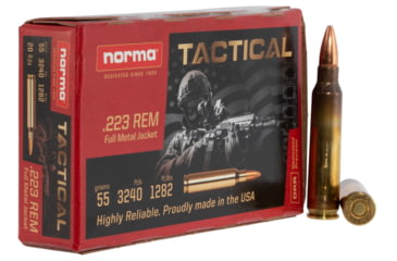 Image of Norma USA Tactical .223 REM 55 Grain Full Metal Jacket Brass Cased Rifle Ammo, 20 Rounds, 295040020