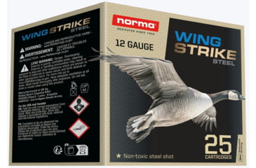 Image of Norma WingStrike Steel 12 Gauge 1 1/4oz 3 inch Shotgun Ammo, BB, 25 Rounds, 1198033400
