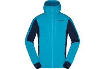 Image of Norrona Trollveggen Powerstretch Pro Zip Hood - Mens, Hawaiian surf, Medium, 1623-19-6610-M