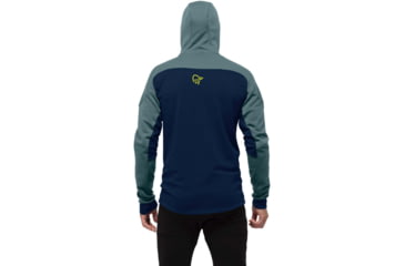 Image of Norrona Trollveggen Powerstretch Pro Zip Hood - Mens, North Atlantic/Indigo Night, L, 1623-19-6630-L