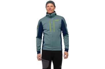 Image of Norrona Trollveggen Powerstretch Pro Zip Hooded Jacket - Men's, North Atlantic/Indigo Night, Large, 1623-19 6630 L
