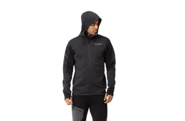 Image of Norrona Trollveggen Powerstretch Pro Zip Hooded Jacket - Mens, Caviar, Large, 1623-19-7718-L