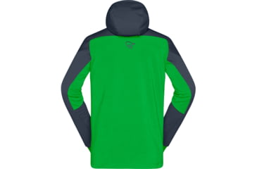 Image of Norrona Trollveggen Powerstretch Pro Zip Hooded Jacket - Mens, Cool Black/Classic Green, Small, 1623-19-7784-S
