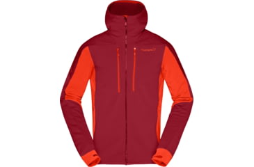 Image of Norrona Trollveggen Powerstretch Pro Zip Hooded Jacket - Mens, Rhubarb, Small, 1623-19-5700-S