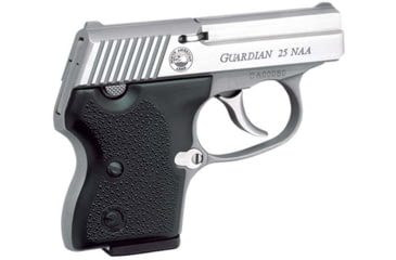 Image of North American Arms Guardian Pistol, .25 NAA, 2.185 in barrel, stainless steel frame, black plastic grip, blowback operated semi-auto, blade front, notch rear, 6 round magazine, Guardian-1-FRRMPG