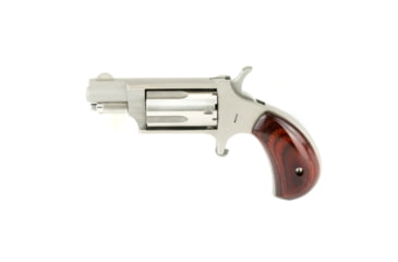 Image of North American Arms Mini Combo Revolver, .22 Long Rifle/.22 Winchester Magnum Rimfire, 1.12in Barrel, Fixed, Stainless Frame, Wood Grip, 5 Round Cylinder, NAA22MSC