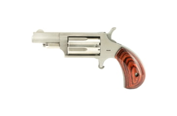 Image of North American Arms Mini Combo Revolver, .22 Long Rifle/.22 Winchester Magnum Rimfire, 1.65in Barrel, Fixed, Stainless Frame, Wood Grip, 5 Round Cylinder, NAA22MC