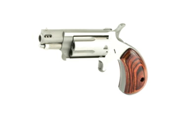 Image of North American Arms Mini Revolver, .22 Winchester Magnum Rimfire, 1.12in Barrel, Fixed, Stainless Frame, Ported Wood Grip, 5 Round Cylinder, NAA22MSP