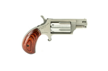 Image of North American Arms Mini Revolver, .22 Winchester Magnum Rimfire, 1.12in Barrel, Fixed, Stainless Frame, Ported Wood Grip, 5 Round Cylinder, NAA22MSP