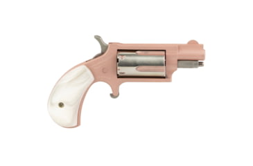 Image of North American Arms Mini Revolver, .22 Winchester Magnum Rimfire, 1.12in Barrel, X-Large, Fixed, Pink Frame, Pearl Style Grip, 5 Round Cylinder, NAA-22MS-ROSE