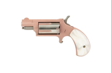 Image of North American Arms Mini Revolver, .22 Winchester Magnum Rimfire, 1.12in Barrel, X-Large, Fixed, Pink Frame, Pearl Style Grip, 5 Round Cylinder, NAA-22MS-ROSE