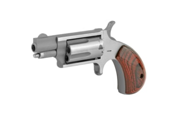 Image of North American Arms Mini Revolver, .22 Winchester Magnum Rimfire, 1.12in Barrel, X-Large, Fixed, Stainless Frame, Wood Grip, 5 Round Cylinder, NAA22MS