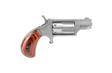 Image of North American Arms Mini Revolver, .22 Winchester Magnum Rimfire, 1.12in Barrel, X-Large, Fixed, Stainless Frame, Wood Grip, 5 Round Cylinder, NAA22MS