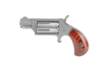 Image of North American Arms Mini Revolver, .22 Winchester Magnum Rimfire, 1.12in Barrel, X-Large, Fixed, Stainless Frame, Wood Grip, 5 Round Cylinder, NAA22MS