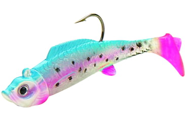 Image of Northland Mimic Minnow Shad Swimbait, 2 1/8in, 1/8 oz, Sz 1 Hook, Glow Rainbow, Strip Card, MM3-6-21