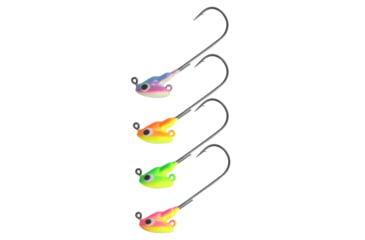 Image of Northland Stand Up Fire Ball Long Shank Jig, 1/8 oz Number 2/0 Long Shank Hook, Assorted Tri Tones, 4 Card, FBSLS3-4-99T